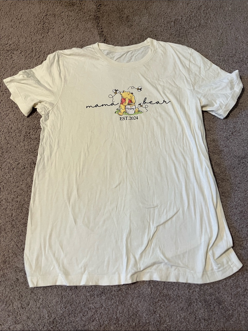 Winnie the Pooh Graphic Tee - White with Yellow Accent (size in description)